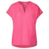Street One Damen Kurzarm Bluse Berry Rose -Wellensteyn Shop street one shirtblouse splitneck shirt magenta 14647 ansicht