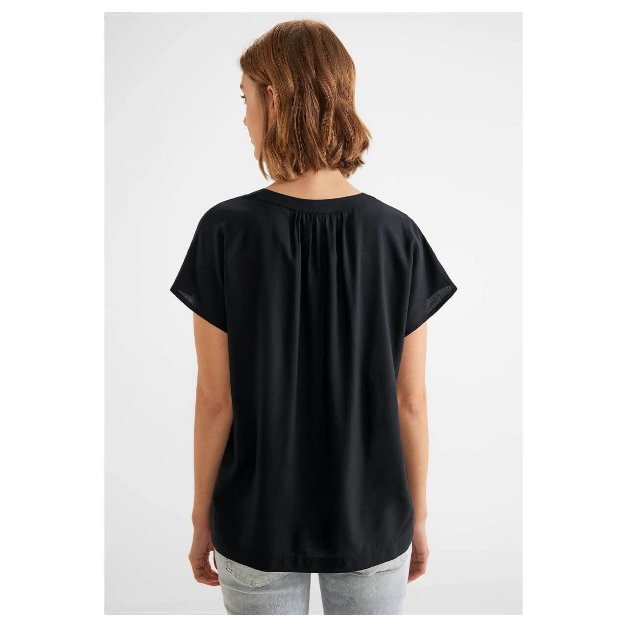 Street One Damen Kurzarm Bluse Deep Black 5 Street One Damen Kurzarm Bluse Deep Black – Bild 3