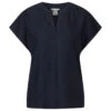 Street One Damen Kurzarm Bluse Splitneck Dark Blue 2 Street One Damen Kurzarm Bluse Splitneck Dark Blue -Wellensteyn Shop street one shirtblouse with splitneck hemdbluse blau 11238