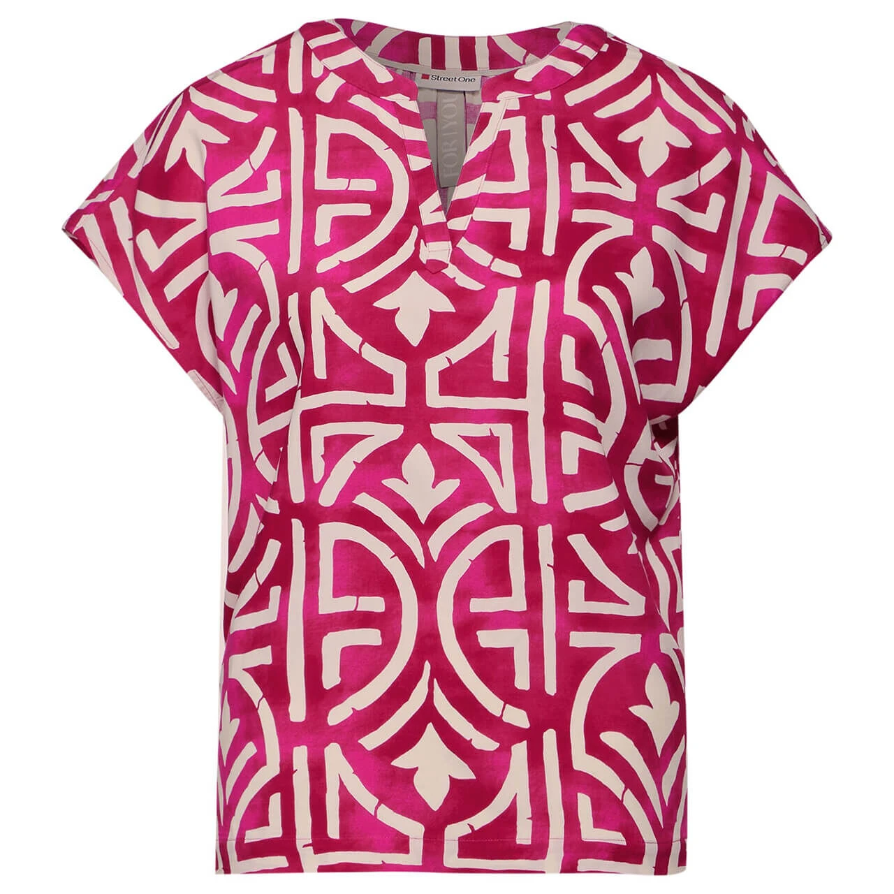 Street One Damen Kurzarm Bluse Splitneck Magnolia Pink 3 Street One Damen Kurzarm Bluse Splitneck Magnolia Pink