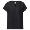 Street One Damen Kurzarm Bluse Splitneck Black -Wellensteyn Shop street one shirtblouse with splitneck schwarz 10001