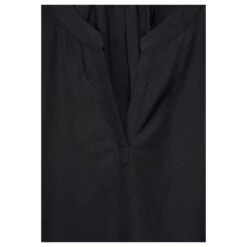 Street One Damen Kurzarm Bluse Splitneck Black -Wellensteyn Shop street one shirtblouse with splitneck schwarz 10001 detail
