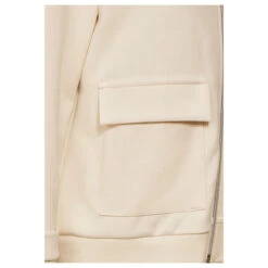 Street One Damen 3/4 Arm Hoodie Shirtjacke Silk Look Lucid White -Wellensteyn Shop street one silk look hoody jacket sweatjacke 14451 detail