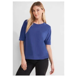Street One Damen T-Shirt Silk Look Intense Royal Blue -Wellensteyn Shop street one silk look shirt blau 15614 model vorne
