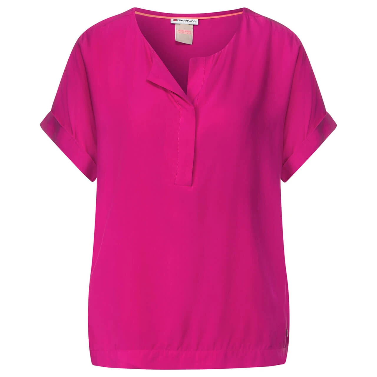 Street One Damen Kurzarm Bluse Nu Pink With Flap 3 Street One Damen Kurzarm Bluse Nu Pink With Flap
