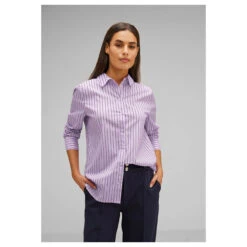 Street One Damen Langarm Bluse Striped Office Soft Pure Lilac 8 Street One Damen Langarm Bluse Striped Office Soft Pure Lilac -Wellensteyn Shop street one striped office blouse bluse rosa 35289 model detail
