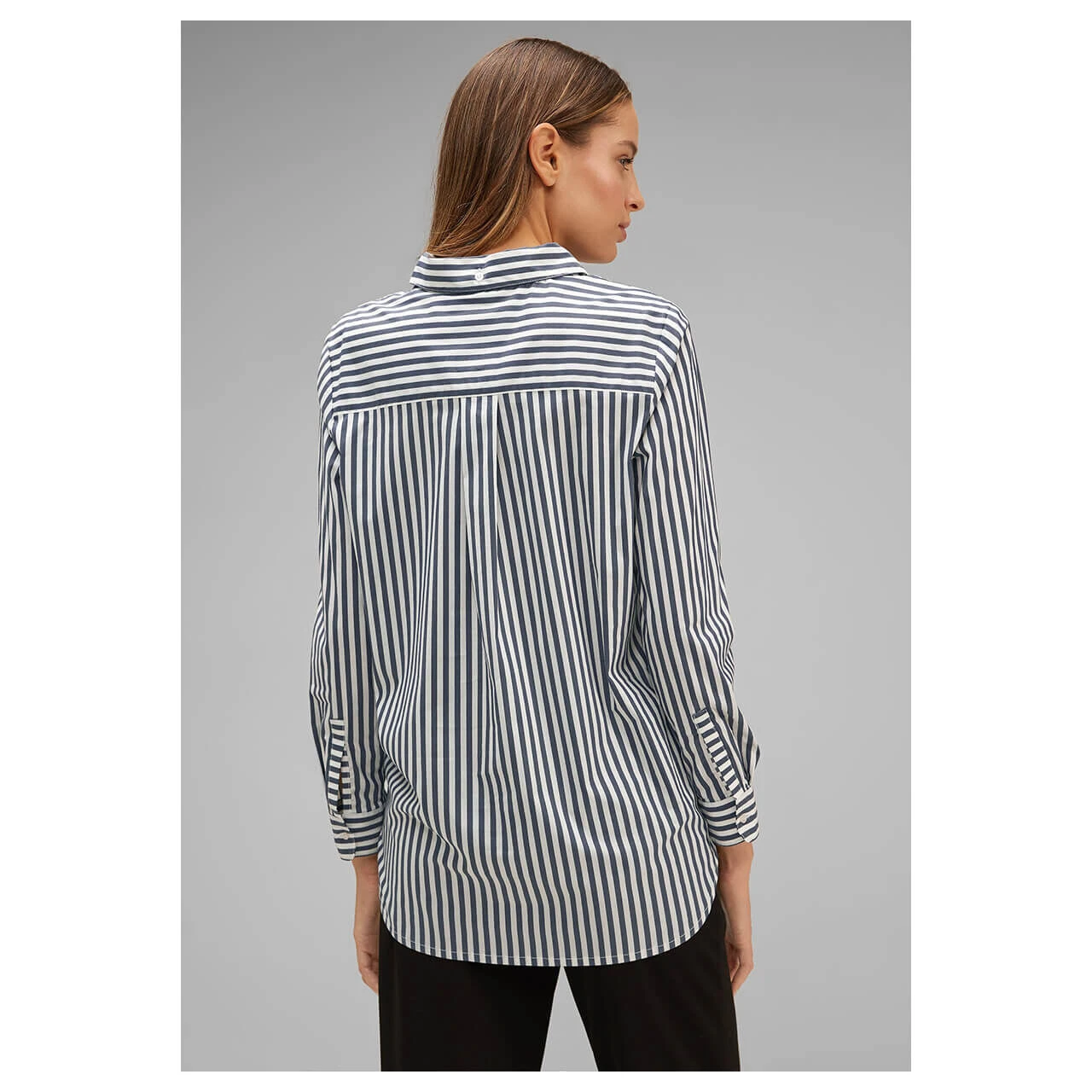 Street One Damen Langarm Bluse Striped Office Deep Blue 5 Street One Damen Langarm Bluse Striped Office Deep Blue – Bild 3
