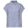Street One Damen Kurzarm Bluse Striped Shirtcollar Original Blue -Wellensteyn Shop street one striped shirtcollar blouse bluse blau 22289