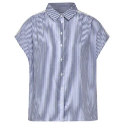 Street One Damen Kurzarm Bluse Striped Shirtcollar Original Blue