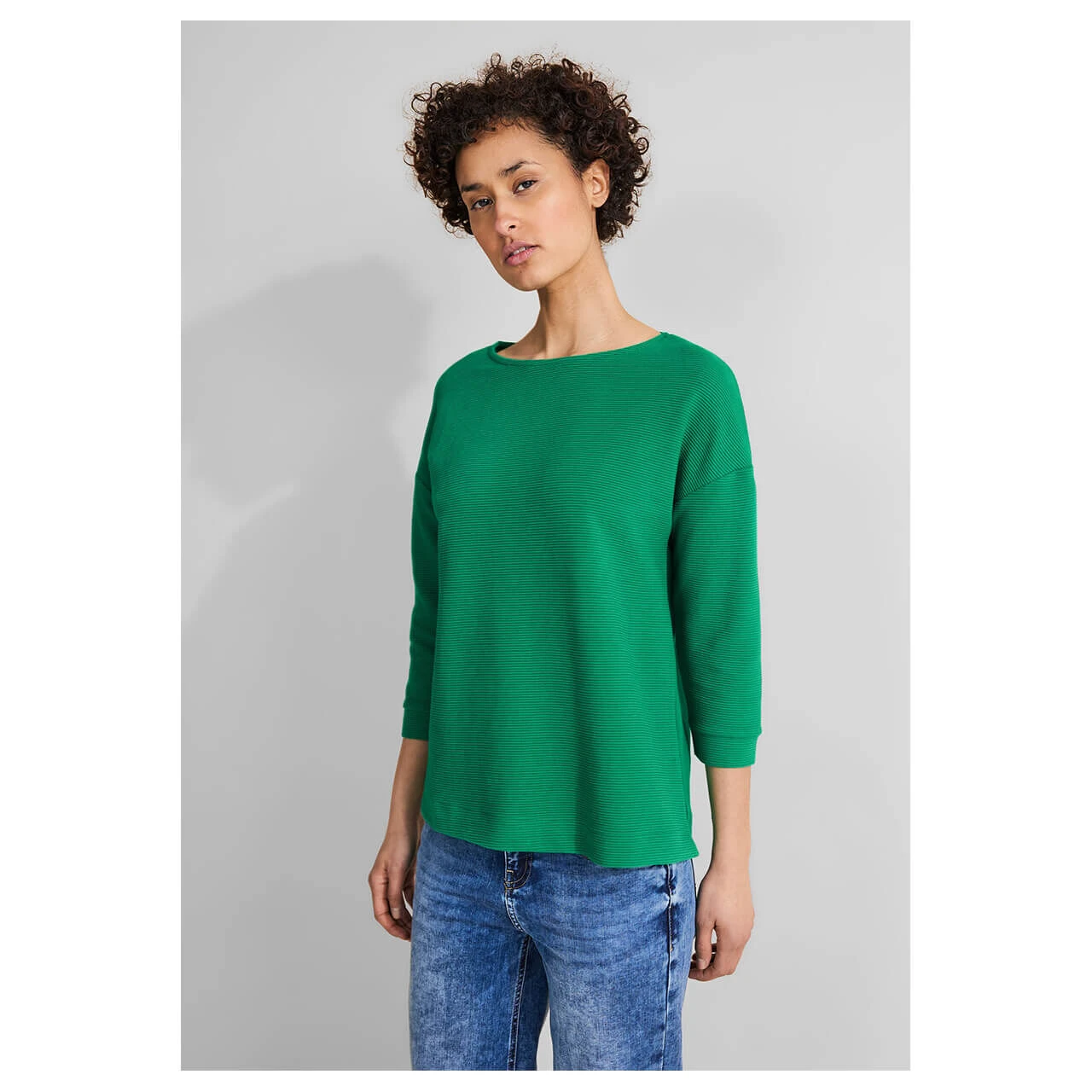 Street One Damen 3/4 Arm Shirt Structure Mix Fresh Green 4 Street One Damen 3/4 Arm Shirt Structure Mix Fresh Green – Bild 2