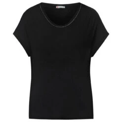 Street One Damen T-Shirt Deep Black Glitter