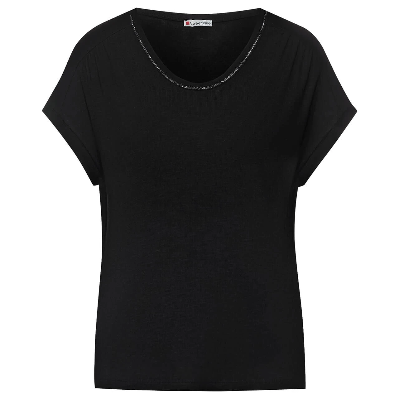 Street One Damen T-Shirt Deep Black Glitter 3 Street One Damen T-Shirt Deep Black Glitter