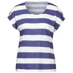 Street One Damen T-Shirt Two-color Stripe Deep Water Blue
