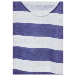 Street One Damen T-Shirt Two-color Stripe Deep Water Blue -Wellensteyn Shop street one two color stripemix shirt blau 25390 detail