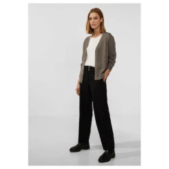 Street One V-neck Strickjacke Falcon Brown Melange -Wellensteyn Shop street one v neck cardigan braun 15066 vorne