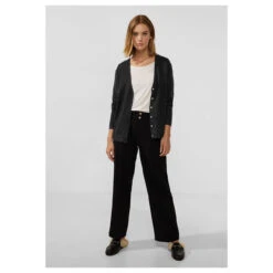 Street One V-neck Strickjacke Black -Wellensteyn Shop street one v neck cardigan schwarz 10001 vorne