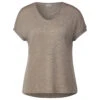 Street One Damen T-Shirt V-neck Shiny Safari Beige -Wellensteyn Shop street one v neck shiny shirt beige 15617