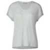 Street One Damen T-Shirt V-neck Shiny Pearl White -Wellensteyn Shop street one v neck shiny shirt weiss 10108