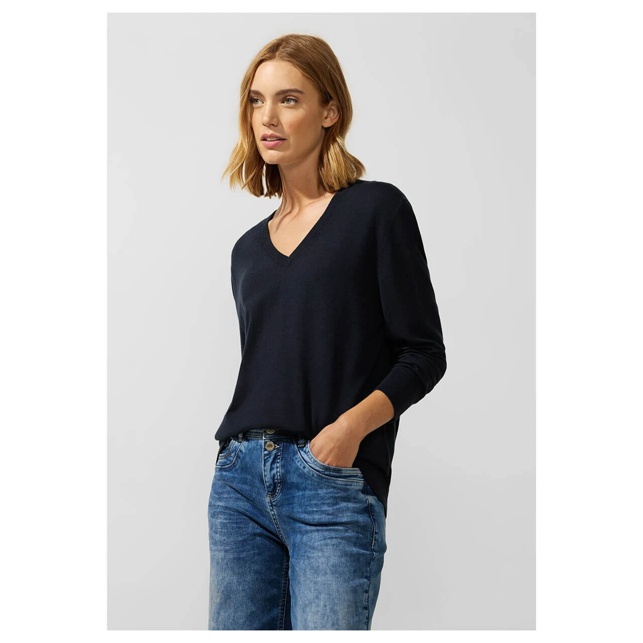 Street One V-neck Pullover Deep Blue 4 Street One V-neck Pullover Deep Blue – Bild 2