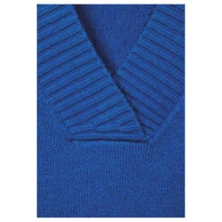 Street One Damen Pullover V-neck Sweater Fresh Intense Gentle Blue Melange -Wellensteyn Shop street one v neck sweater blau 15377 detail