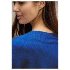 Street One Damen Pullover V-neck Sweater Fresh Intense Gentle Blue Melange -Wellensteyn Shop street one v neck sweater blau 15377 model detail