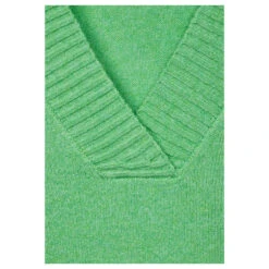 Street One Damen Pullover V-neck Sweater Light Green Melange -Wellensteyn Shop street one v neck sweater gruen 15380 detail