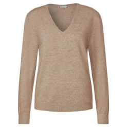 Street One V-neck Pullover Bleached Sand Melange