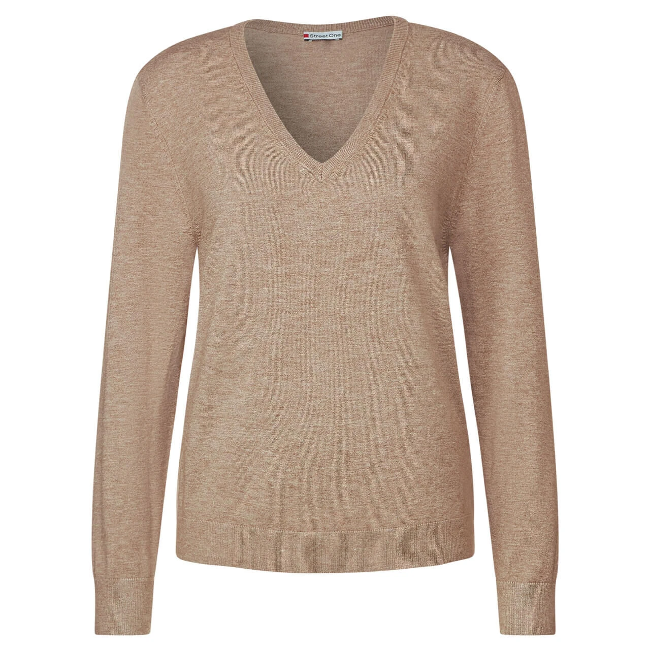 Street One V-neck Pullover Bleached Sand Melange 3 Street One V-neck Pullover Bleached Sand Melange