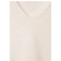 Street One Damen Pullover V-neck Cream White Melange -Wellensteyn Shop street one v neck sweater pullover weiss 14959 detail