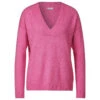 Street One Damen Pullover V-neck Sweater Cozy Pink Melange -Wellensteyn Shop street one v neck sweater rosa 15310