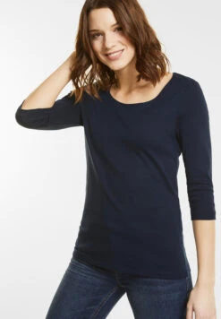 Street One Damen 3/4 Arm Shirt Pania Night Blue -Wellensteyn Shop streetone shirt pania nightblue 10109 vorne